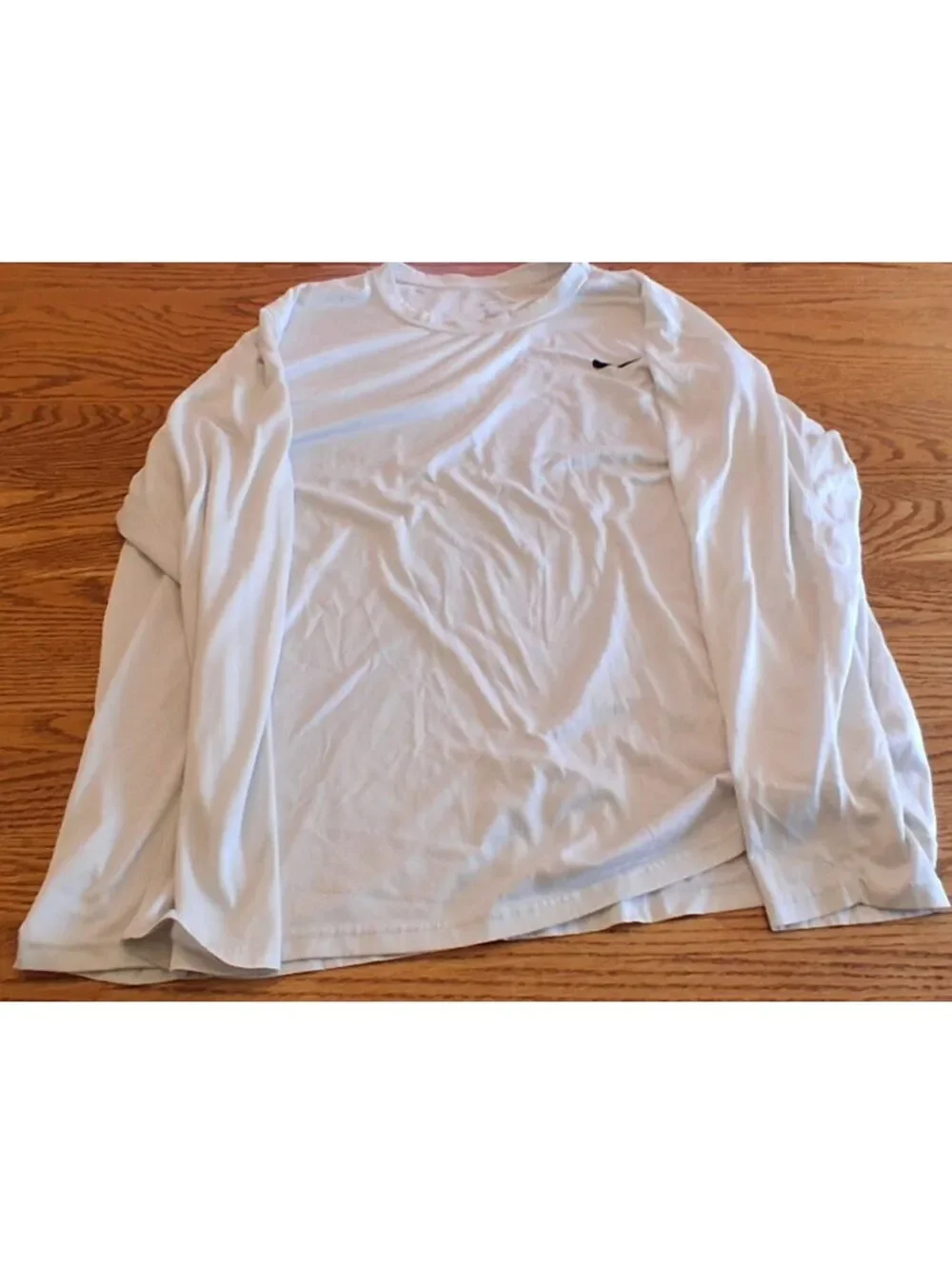 Men's Athleisure Dri Fit Nike Tee Long Sleeve 3XL, White, Classic Nike Swoosh